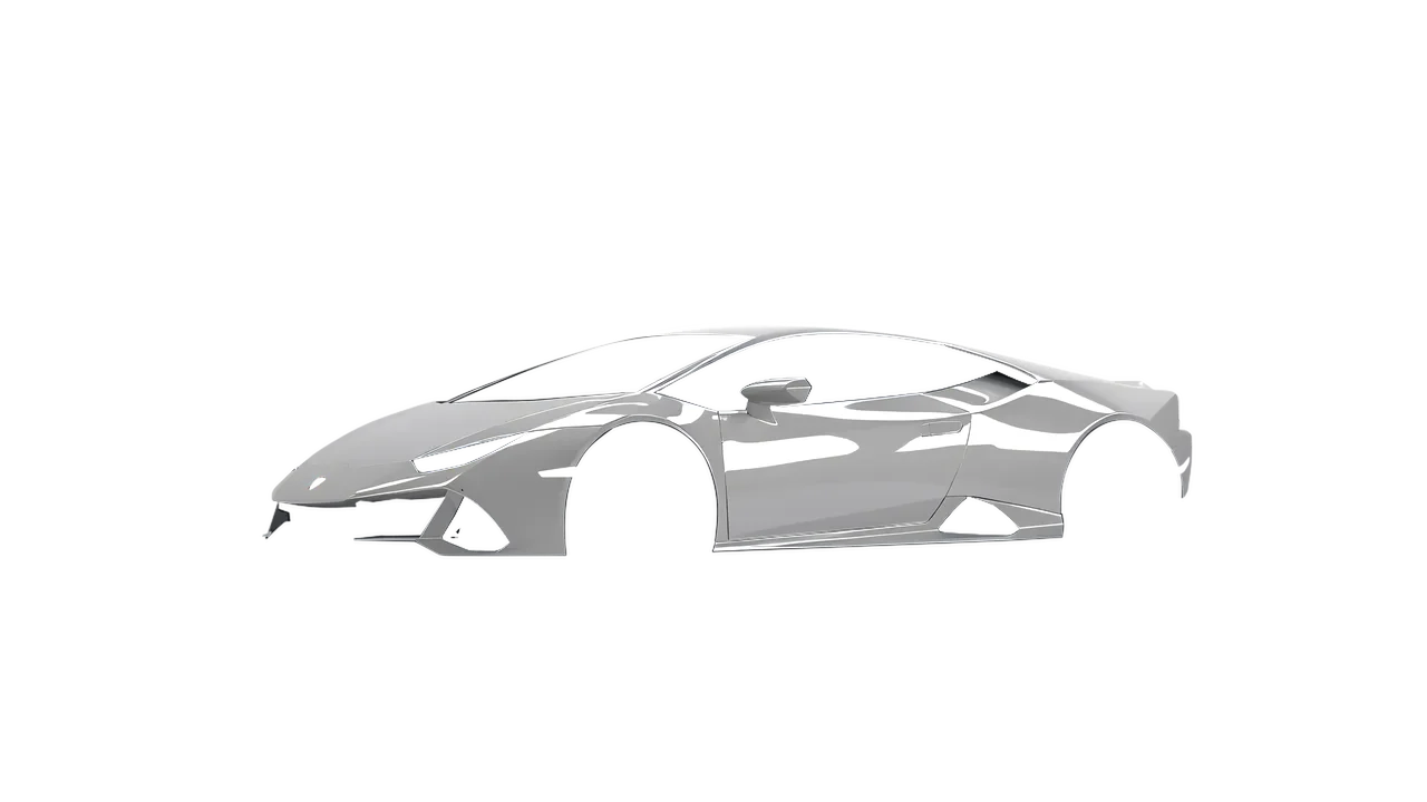 Lamborghini Huracan Evo 2024 wrapped in Ice Grey Gloss (ORACAL 970RA-724G), front three-quarter view