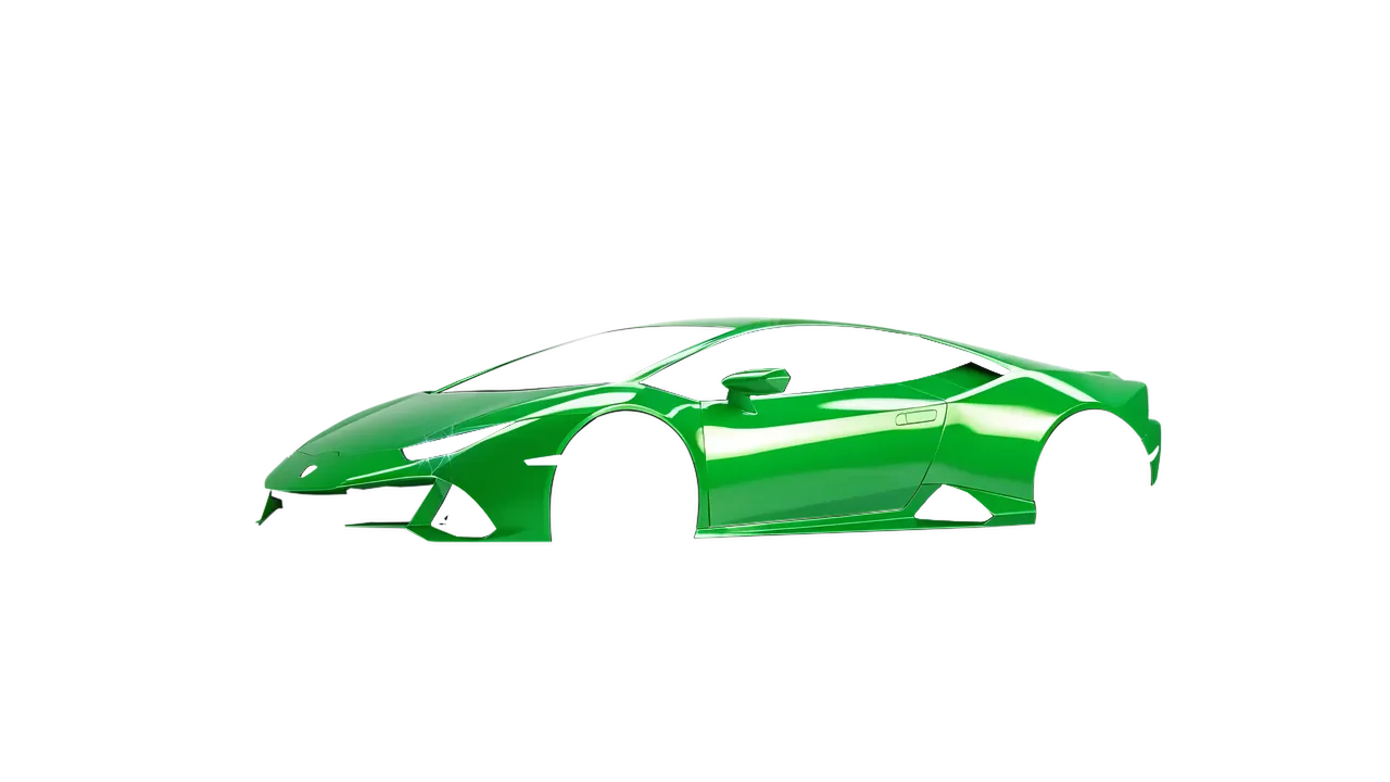 Lamborghini Huracan Evo 2024 wrapped in Lawn Green Gloss (ORACAL 970RA-464G), front three-quarter view