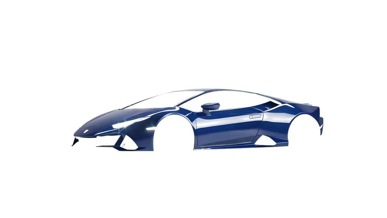Lamborghini Huracan Evo 2024 wrapped in Light Navy Gloss (ORACAL 970RA-564G), front three-quarter view