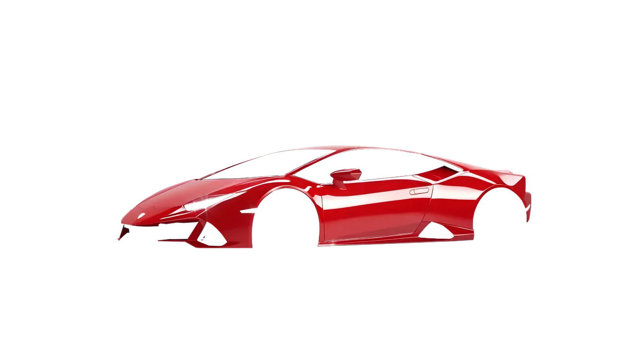 Lamborghini Huracan Evo 2024 wrapped in Light Red Gloss (ORACAL 970RA-032G), front three-quarter view