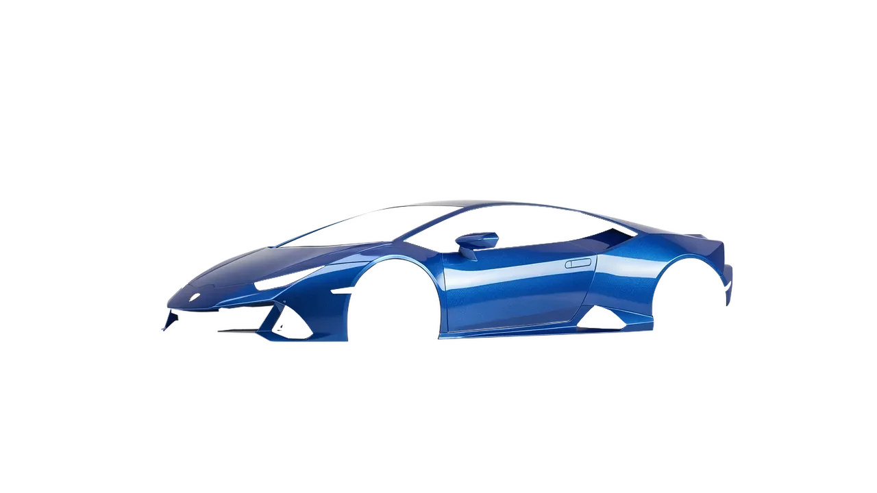 Lamborghini Huracan Evo 2024 wrapped in Deep Blue Gloss (ORACAL 970RA-192G), front three-quarter view