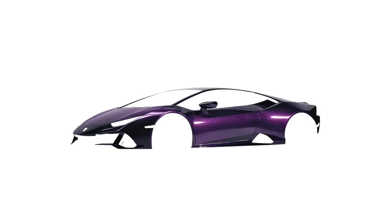 Lamborghini Huracan Evo 2024 wrapped in Hypnotic Black Violet Gloss (KPMF K75459), front three-quarter view