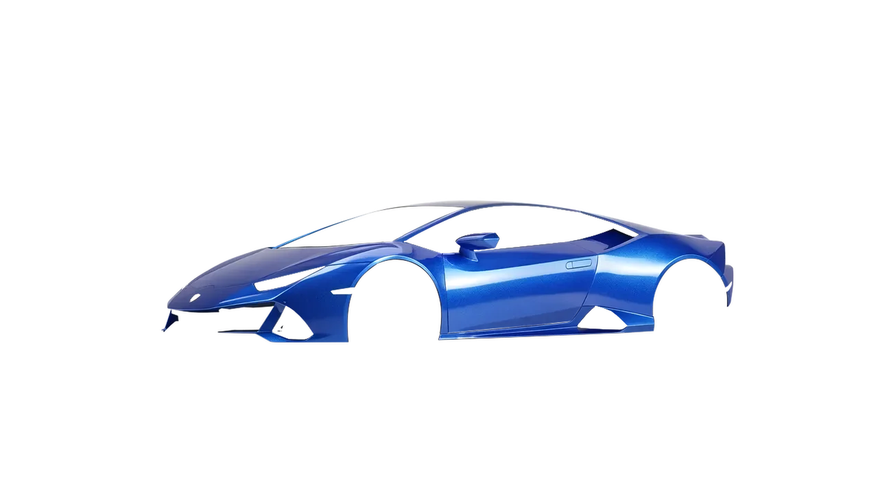 Lamborghini Huracan Evo 2024 wrapped in Indulgent Blue Gloss (KPMF K75405), front three-quarter view