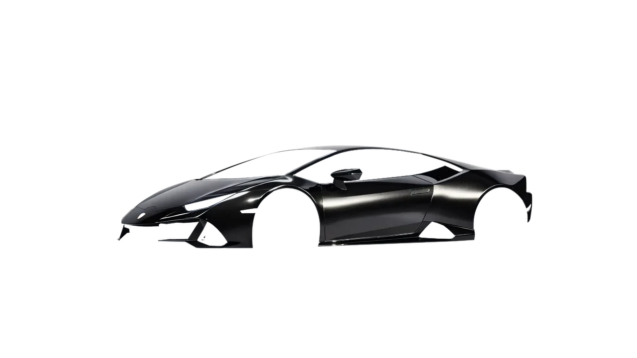 Lamborghini Huracan Evo 2024 wrapped in Magnetic Black Gloss (KPMF K75440), front three-quarter view