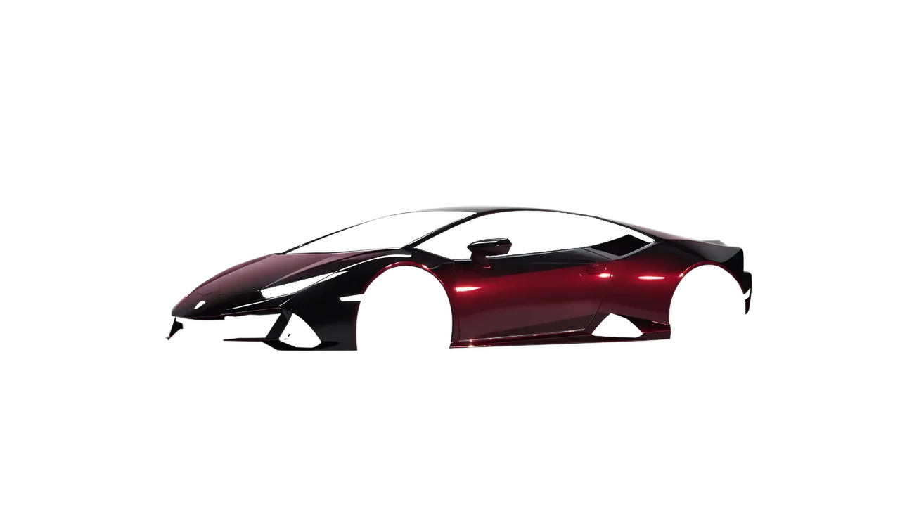 Lamborghini Huracan Evo 2024 wrapped in Midnight Crimson Bloom Gloss (KPMF K75447), front three-quarter view
