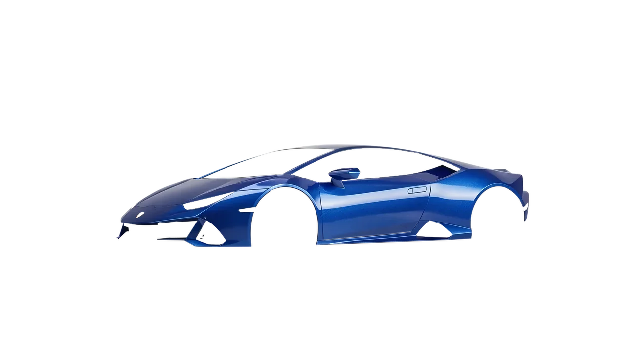 Lamborghini Huracan Evo 2024 wrapped in Night Blue Gloss (ORACAL 970RA-196G), front three-quarter view