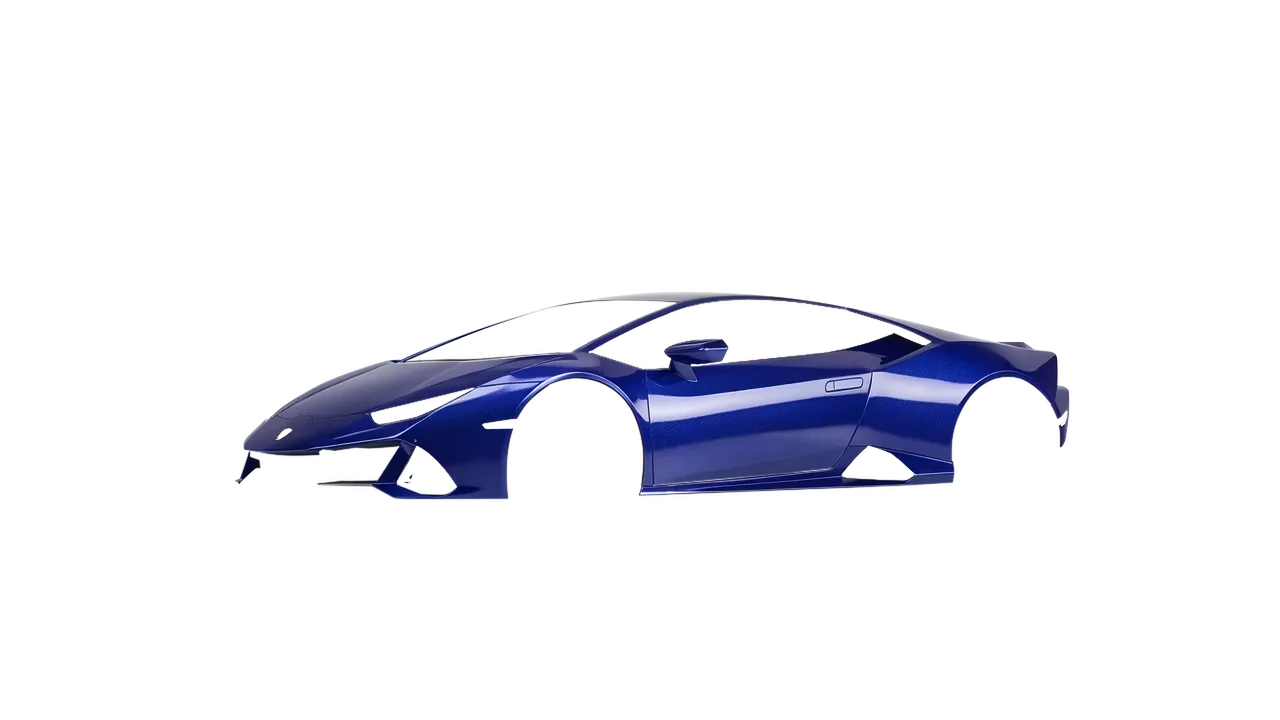 Lamborghini Huracan Evo 2024 wrapped in Opulent Indigo Gloss (KPMF K75452), front three-quarter view
