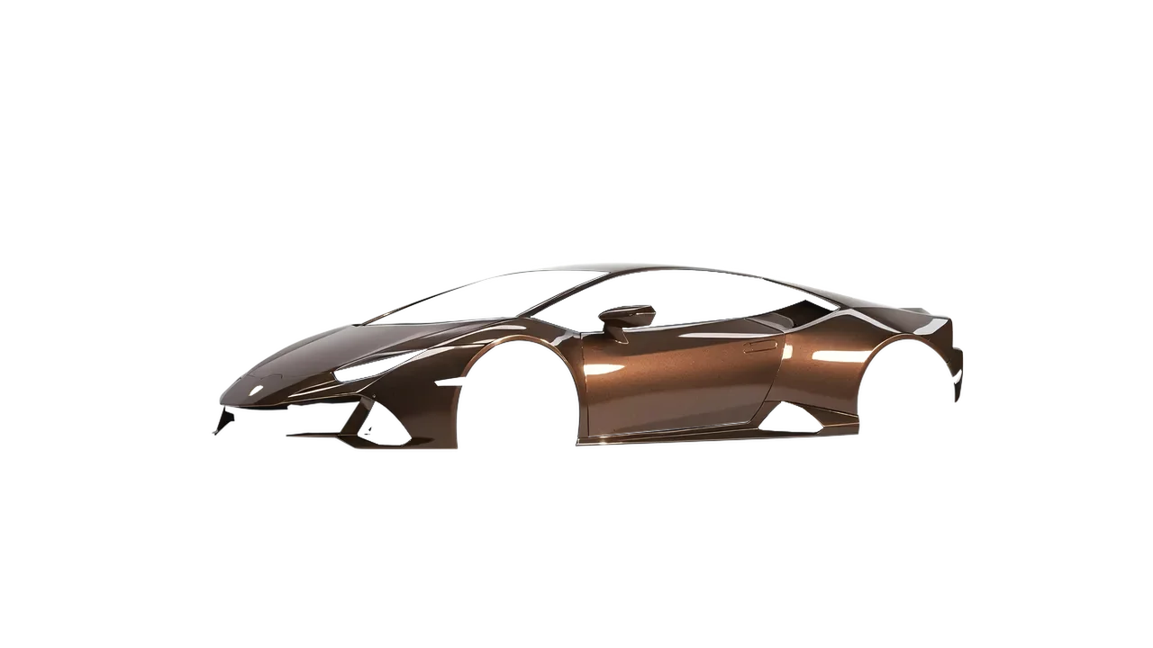 Lamborghini Huracan Evo 2024 wrapped in Orient Brown Gloss (ORACAL 970RA-874G), front three-quarter view