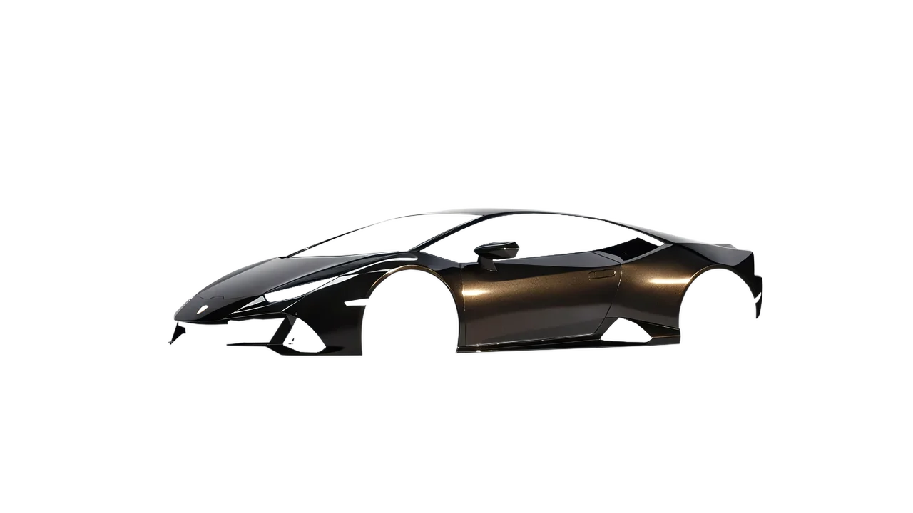 Lamborghini Huracan Evo 2024 wrapped in Phantom Black Metallic Gloss (KPMF K75448), front three-quarter view
