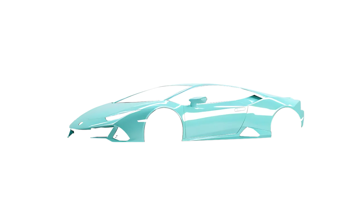Lamborghini Huracan Evo 2024 wrapped in Mint Gloss (ORACAL 970RA-055G), front three-quarter view