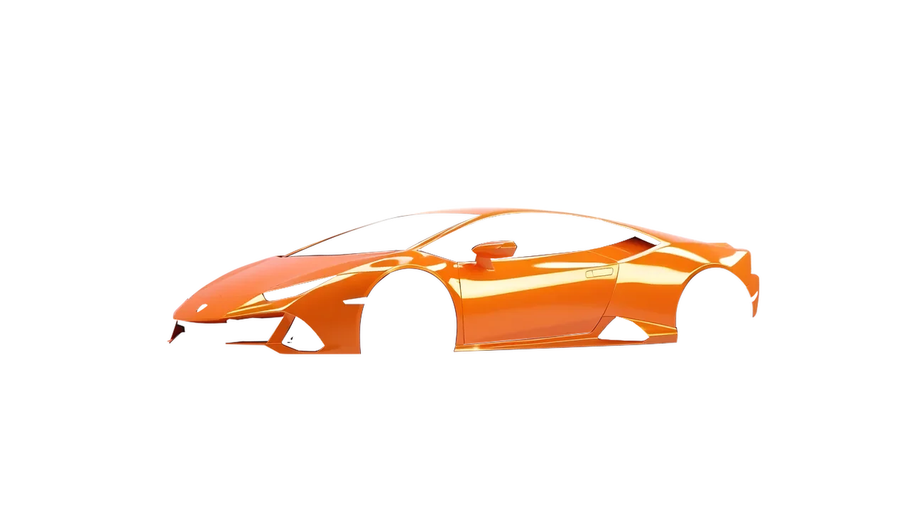 Lamborghini Huracan Evo 2024 wrapped in Municipal Orange Gloss (ORACAL 970RA-351G), front three-quarter view