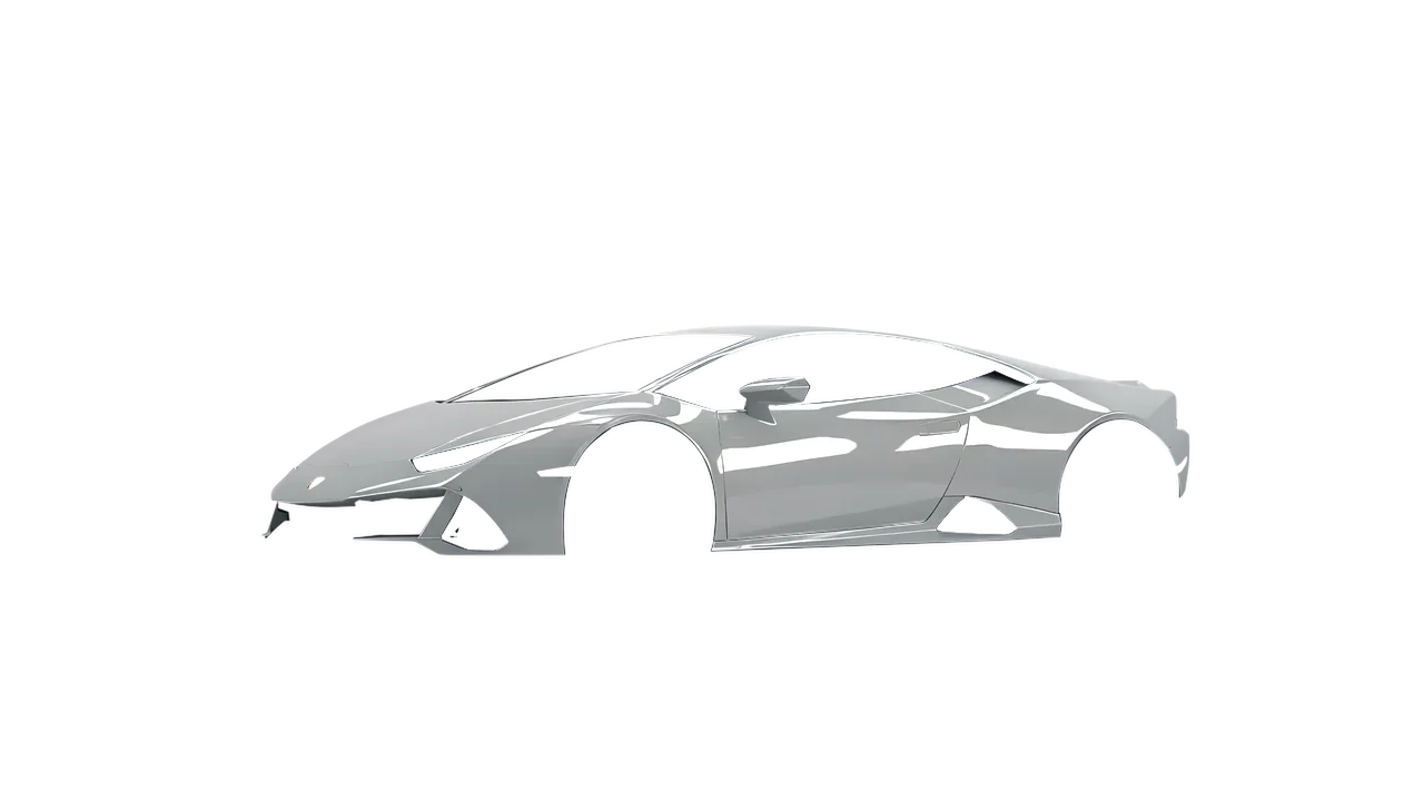 Lamborghini Huracan Evo 2024 wrapped in Ominous Grey Gloss (KPMF K75415), front three-quarter view