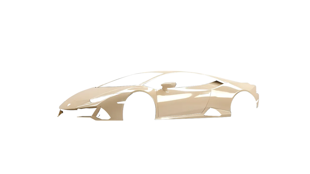 Lamborghini Huracan Evo 2024 wrapped in Papyrus Gloss (ORACAL 970RA-816G), front three-quarter view