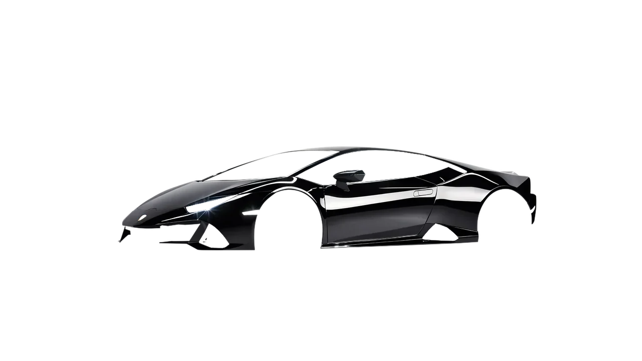 Lamborghini Huracan Evo 2024 wrapped in Perfect Black Gloss (KPMF K75443), front three-quarter view