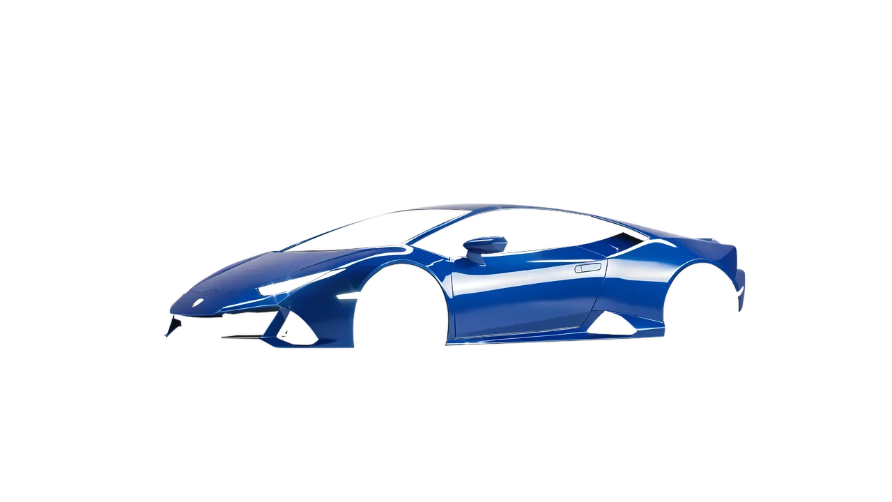 Lamborghini Huracan Evo 2024 wrapped in Police Blue Gloss (ORACAL 970RA-572G), front three-quarter view
