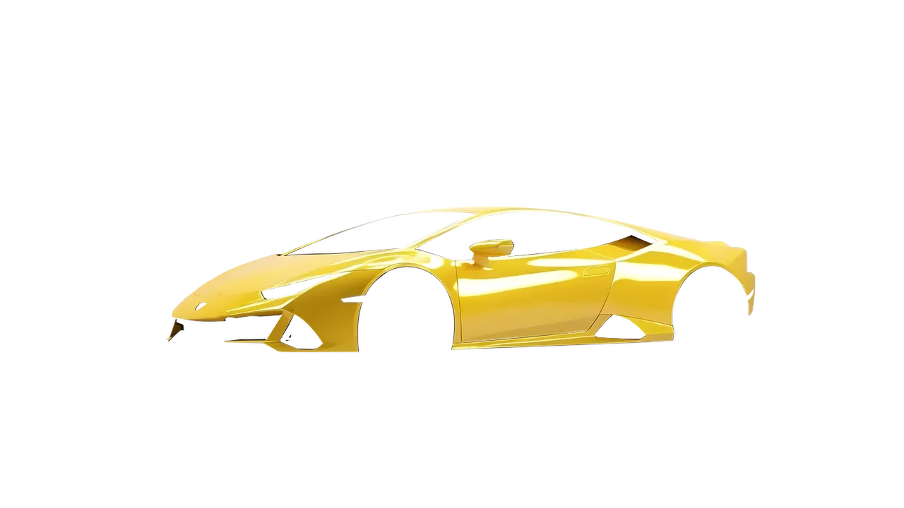 Lamborghini Huracan Evo 2024 wrapped in Post Office Yellow Gloss (ORACAL 970RA-208G), front three-quarter view
