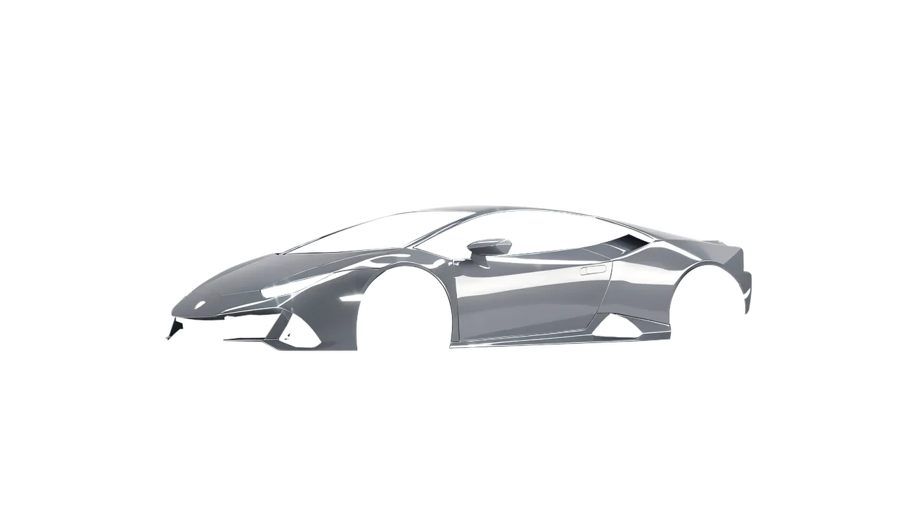 Lamborghini Huracan Evo 2024 wrapped in Simple Grey Gloss (ORACAL 970RA-730G), front three-quarter view