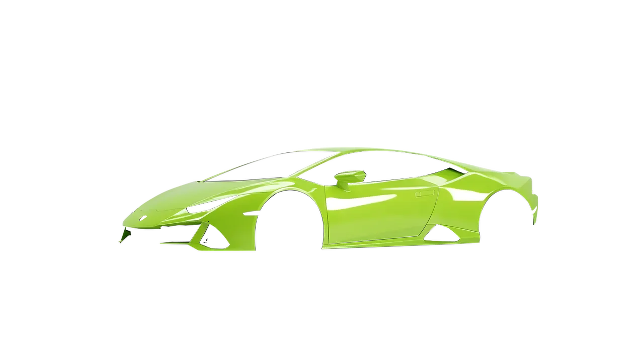 Lamborghini Huracan Evo 2024 wrapped in Surge Green Gloss (KPMF K75438), front three-quarter view