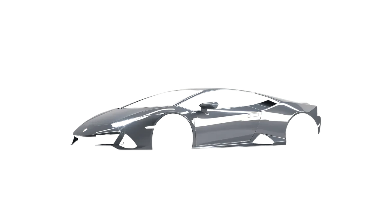 Lamborghini Huracan Evo 2024 wrapped in Telegrey Gloss (ORACAL 970RA-076G), front three-quarter view