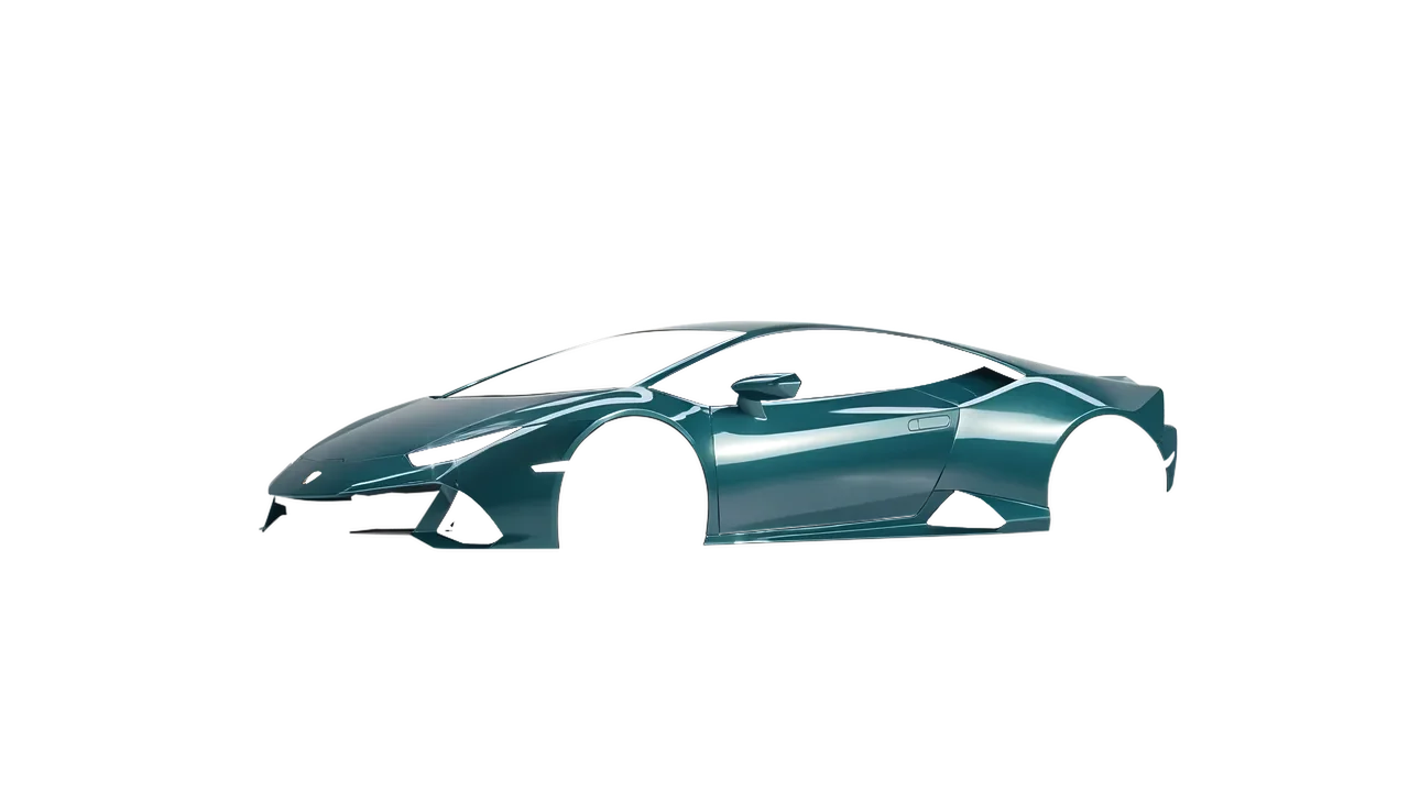 Lamborghini Huracan Evo 2024 wrapped in Tidal Teal Gloss (KPMF K75413), front three-quarter view