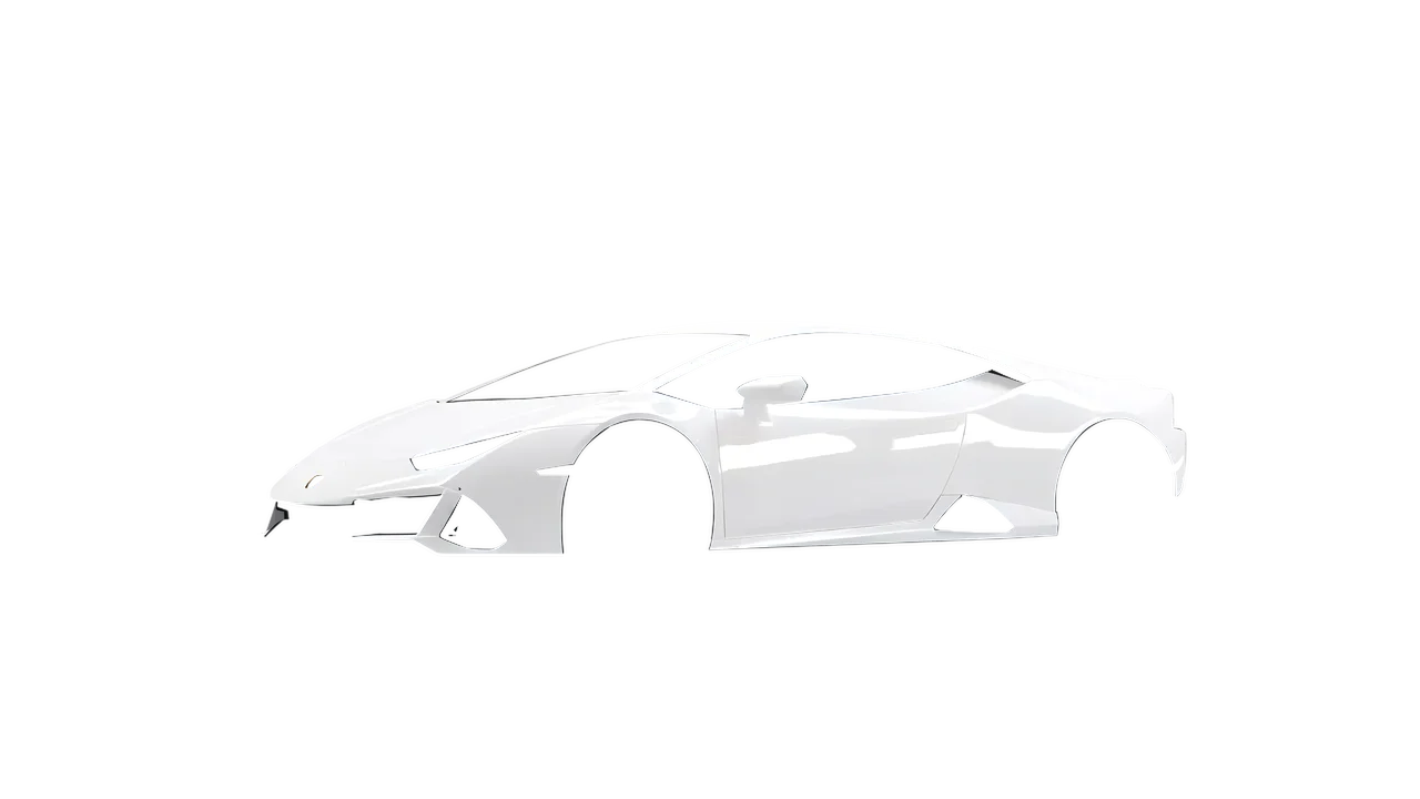 Lamborghini Huracan Evo 2024 wrapped in White Gloss (ORACAL 970RA-010G), front three-quarter view
