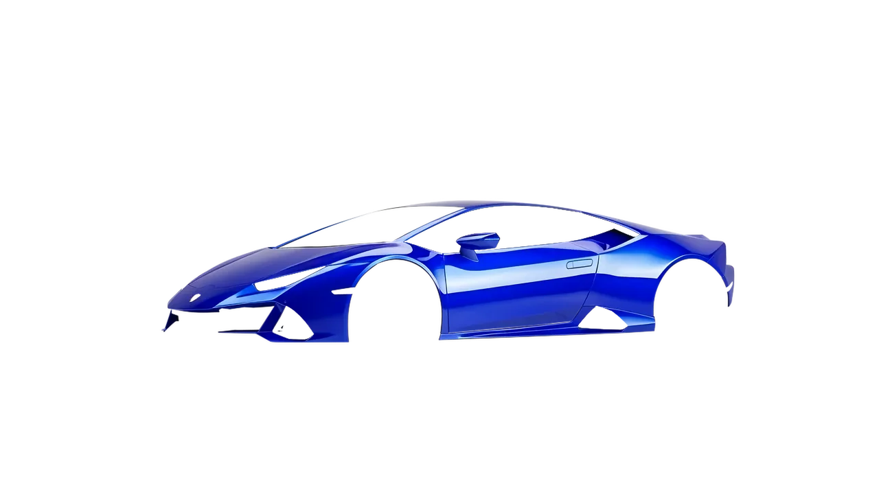 Lamborghini Huracan Evo 2024 wrapped in High Gloss Blue Raspberry (3M HG378), front three-quarter view