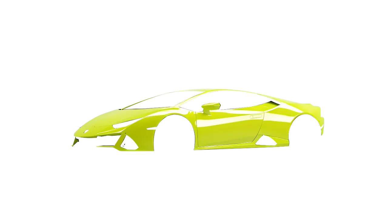 Lamborghini Huracan Evo 2024 wrapped in High Gloss Citric Acid (3M HG65), front three-quarter view