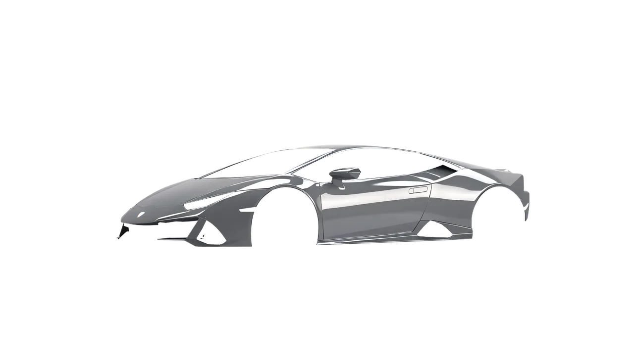 Lamborghini Huracan Evo 2024 wrapped in High Gloss Nardo Gray (3M HG61), front three-quarter view