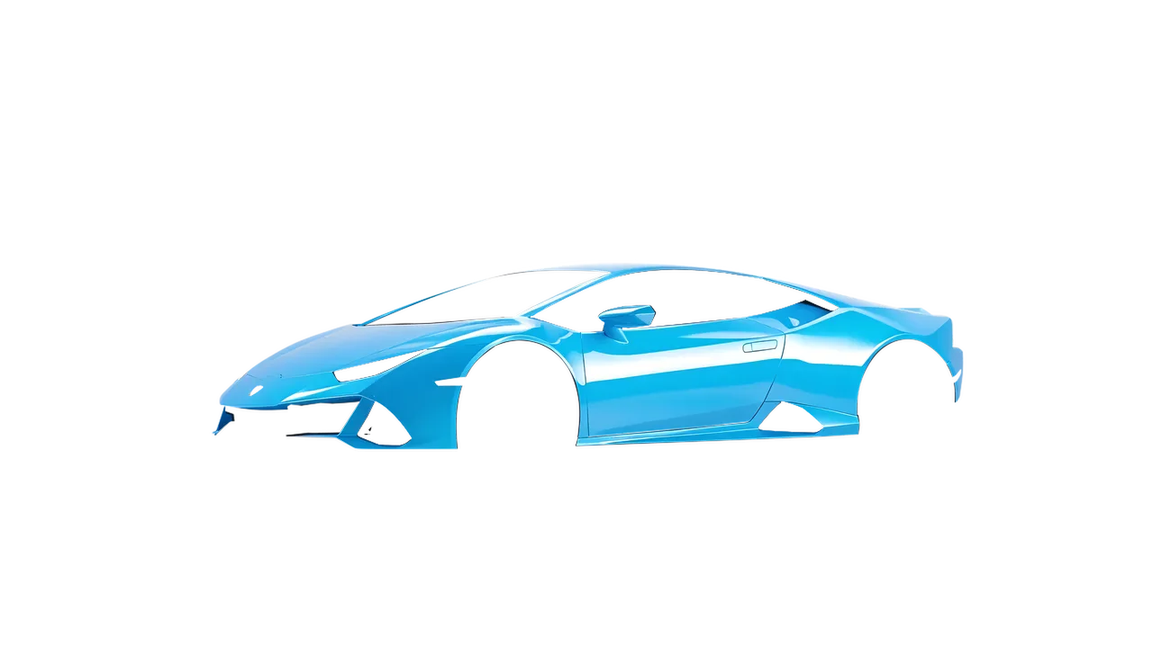 Lamborghini Huracan Evo 2024 wrapped in High Gloss Sky Blue (3M HG77), front three-quarter view