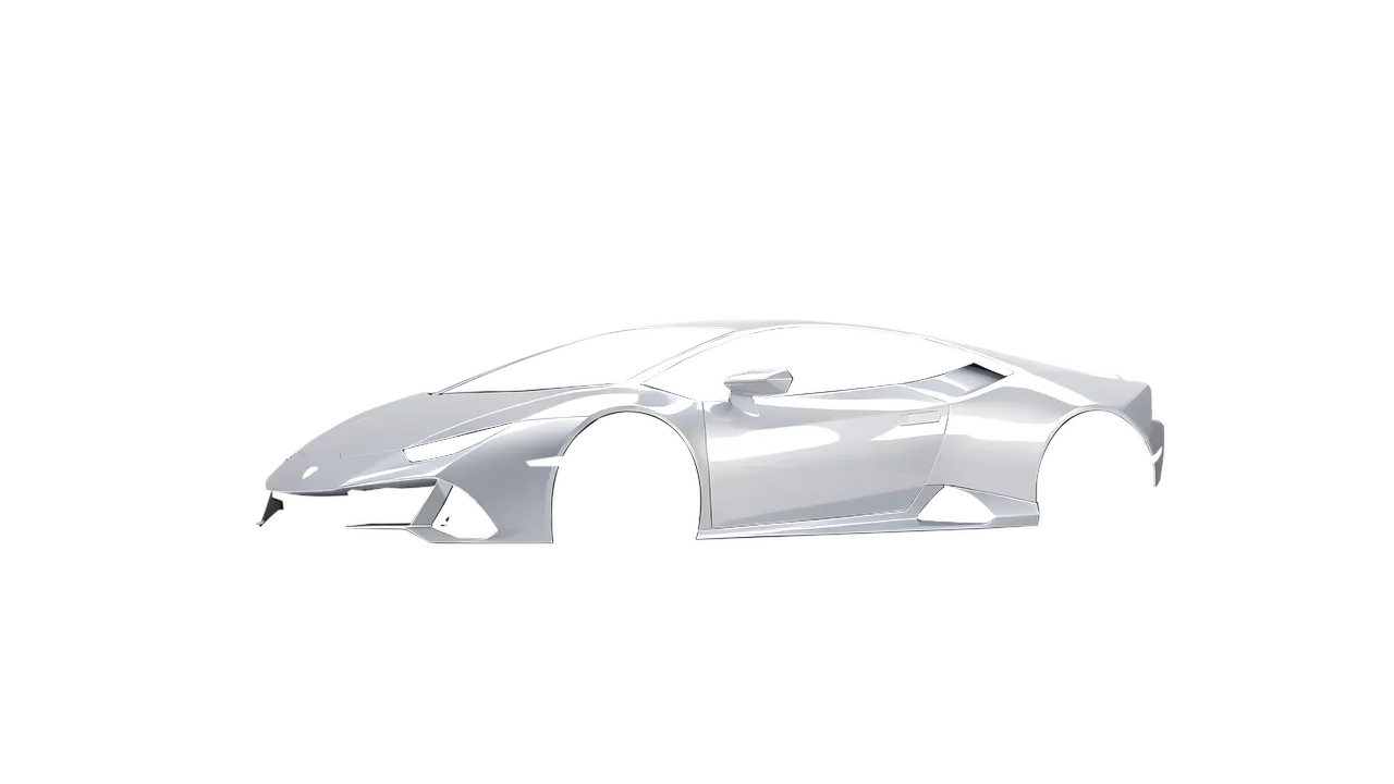 Lamborghini Huracan Evo 2024 wrapped in High Gloss Storm Gray (3M HG31), front three-quarter view