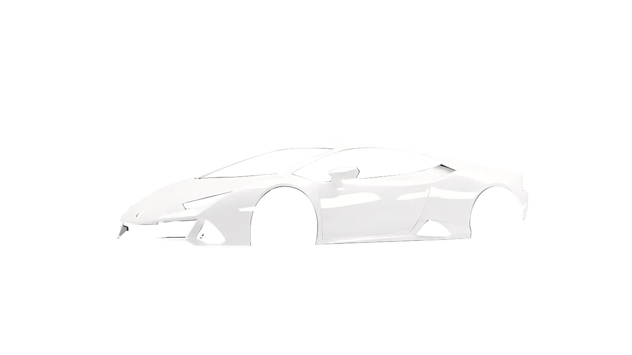 Lamborghini Huracan Evo 2024 wrapped in High Gloss White (3M HG10), front three-quarter view