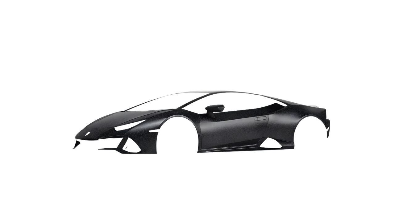 Lamborghini Huracan Evo 2024 wrapped in Black Matt (KPMF K89021), front three-quarter view