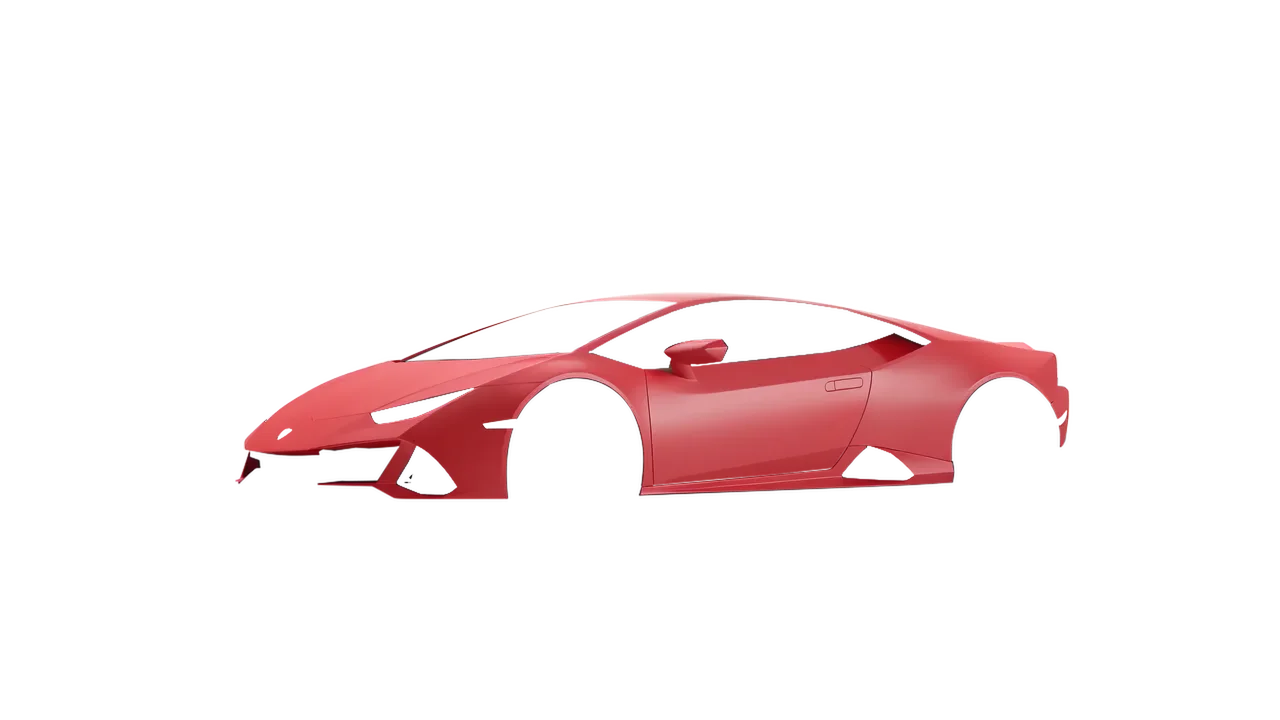 Lamborghini Huracan Evo 2024 wrapped in Cardinal Red Matt (ORACAL 970RA-028M), front three-quarter view