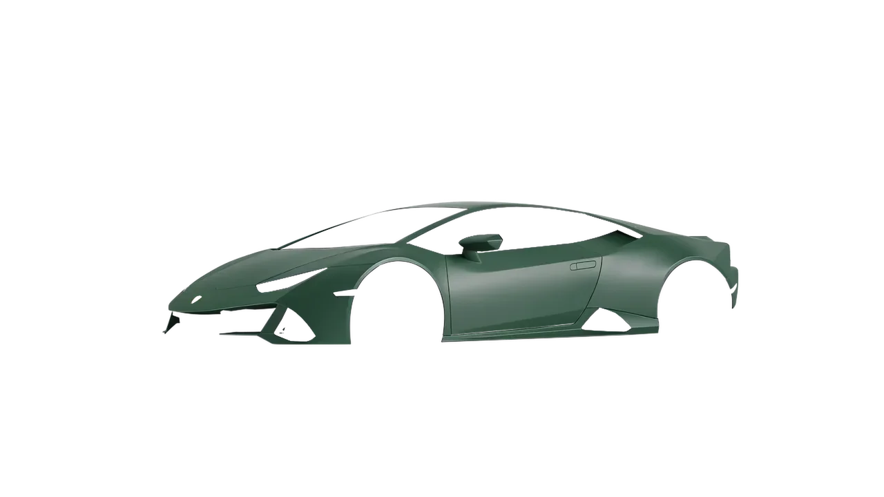 Lamborghini Huracan Evo 2024 wrapped in Absolute Matt Forest Green (KPMF K75806), front three-quarter view