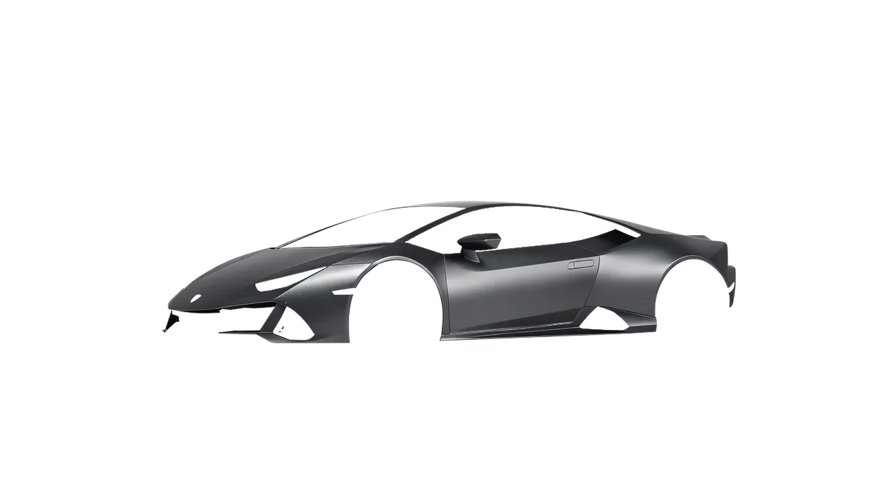 Lamborghini Huracan Evo 2024 wrapped in Anthracite Matt (ORACAL 970RA-093M), front three-quarter view