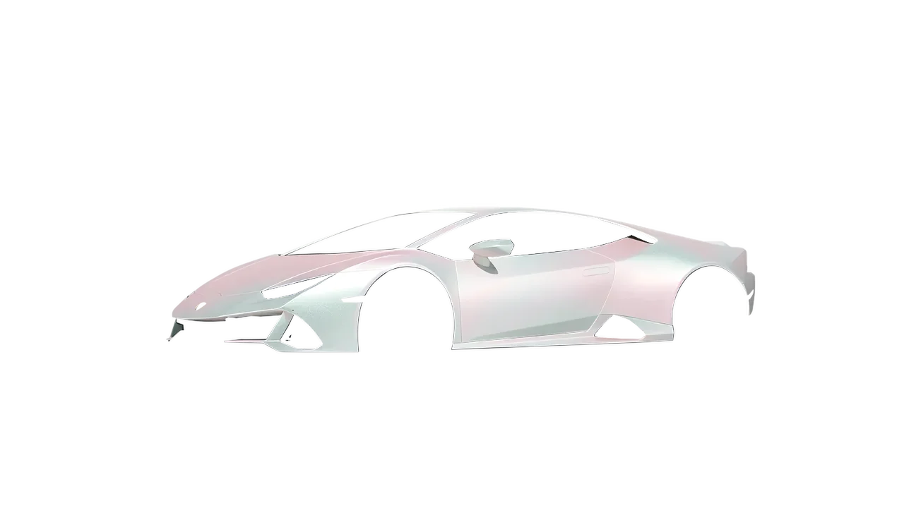 Lamborghini Huracan Evo 2024 wrapped in Matt Aurora Pearl (KPMF K75552), front three-quarter view
