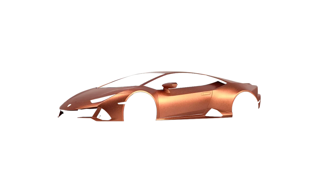 Lamborghini Huracan Evo 2024 wrapped in Matt Autumn Fire (KPMF K75554), front three-quarter view