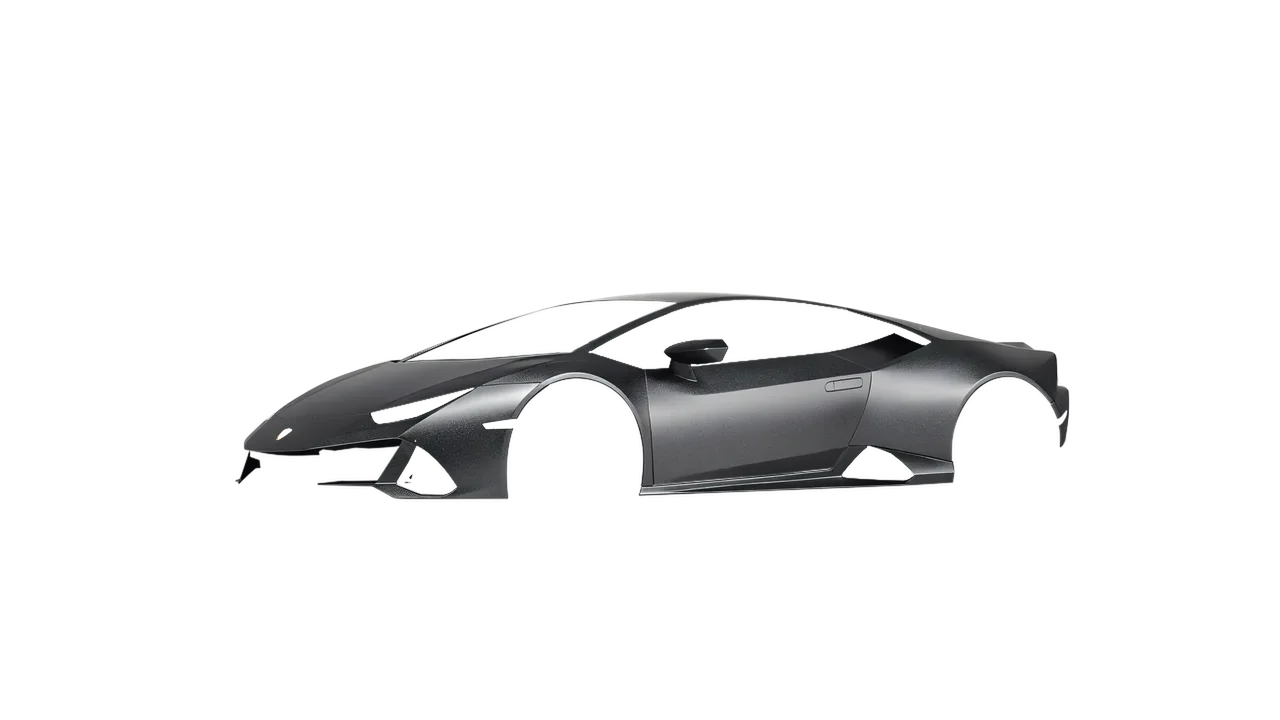 Lamborghini Huracan Evo 2024 wrapped in Charcoal Matt (ORACAL 970RA-937M), front three-quarter view