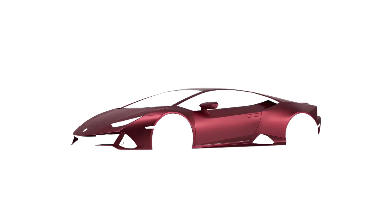 Lamborghini Huracan Evo 2024 wrapped in Dark Red Matt (ORACAL 970RA-368M), front three-quarter view