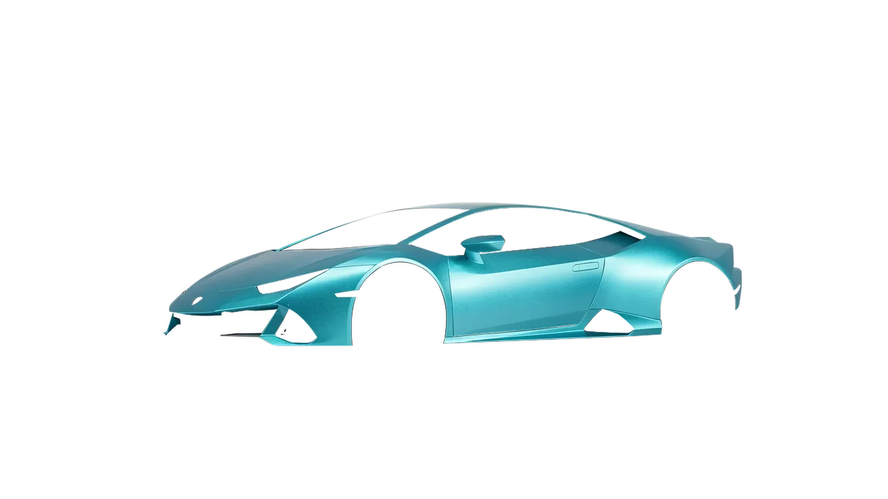 Lamborghini Huracan Evo 2024 wrapped in Matt Dynamic Turquoise (KPMF K75511), front three-quarter view