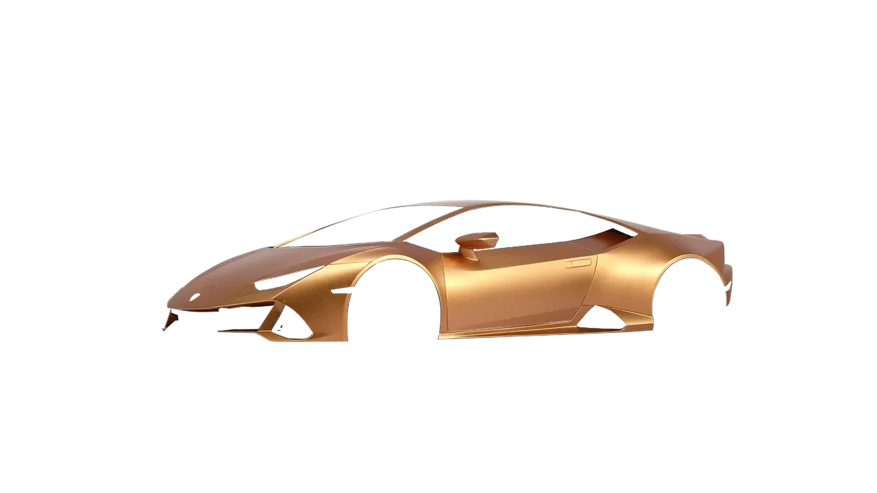 Lamborghini Huracan Evo 2024 wrapped in Matt Iced Amber Titanium (KPMF K75591), front three-quarter view