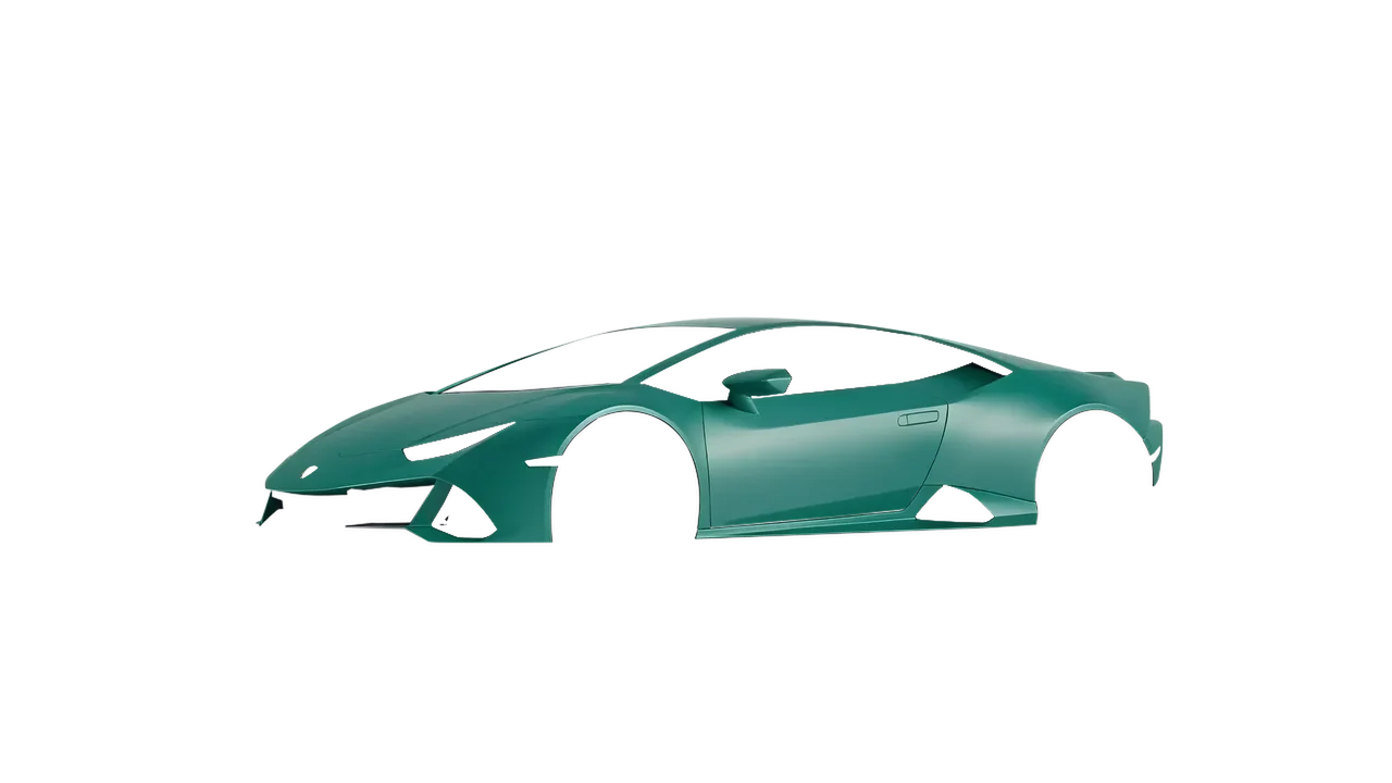 Lamborghini Huracan Evo 2024 wrapped in Matt Iced Green Titanium (KPMF K75507), front three-quarter view