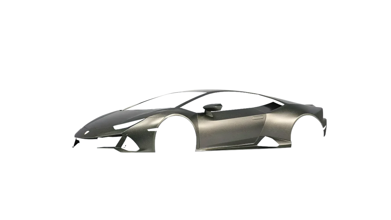 Lamborghini Huracan Evo 2024 wrapped in Matt Nero Flare (KPMF K75556), front three-quarter view