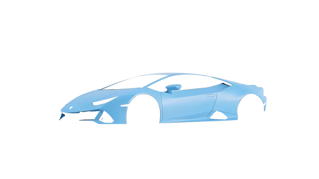 Lamborghini Huracan Evo 2024 wrapped in Matt Palladian Blue (KPMF K75517), front three-quarter view
