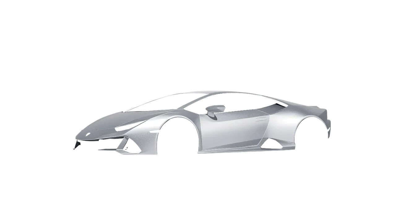 Lamborghini Huracan Evo 2024 wrapped in Silver Grey Matt (ORACAL 970RA-090M), front three-quarter view