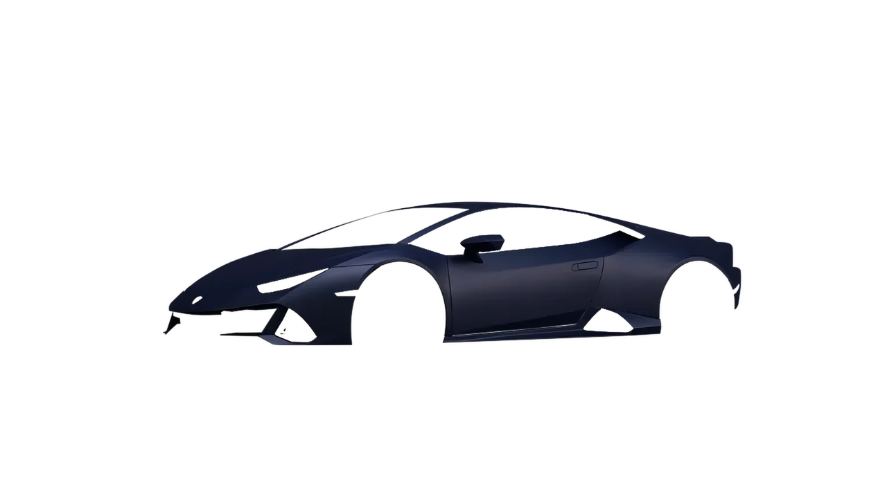 Lamborghini Huracan Evo 2024 wrapped in Matt Sinister Blue (KPMF K75562), front three-quarter view