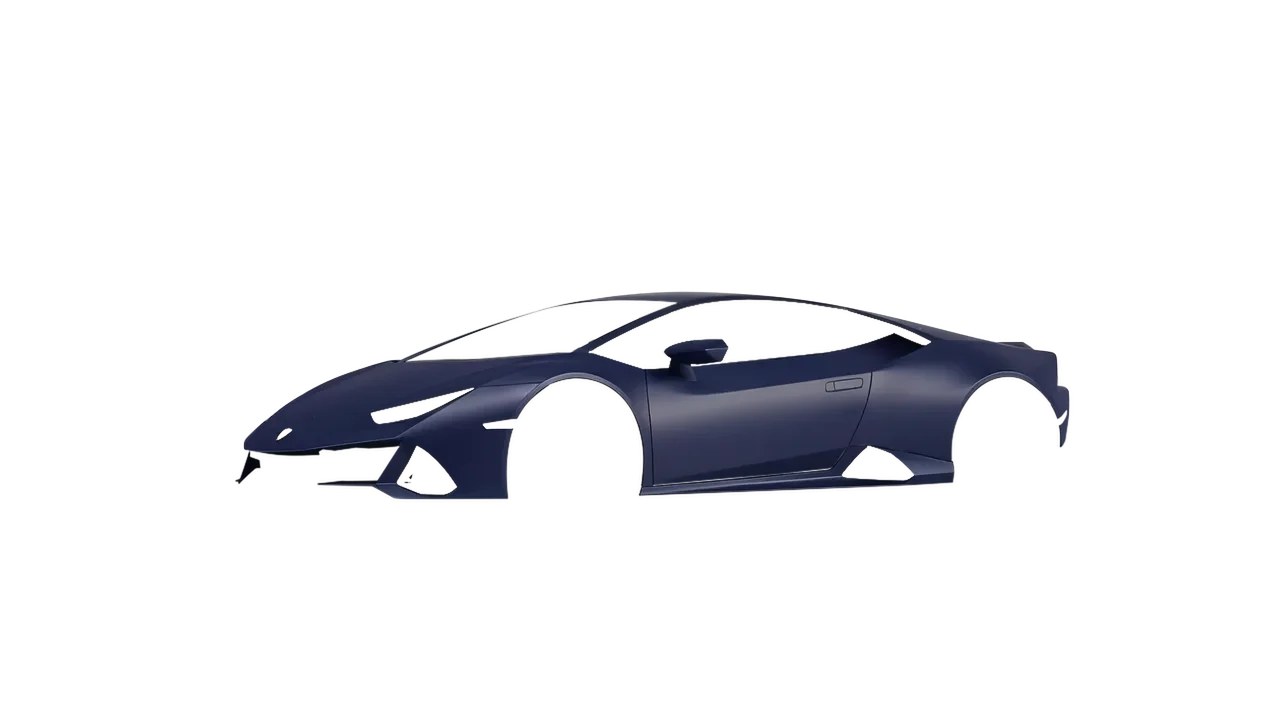 Lamborghini Huracan Evo 2024 wrapped in Matt Tempest Blue (KPMF K75513), front three-quarter view