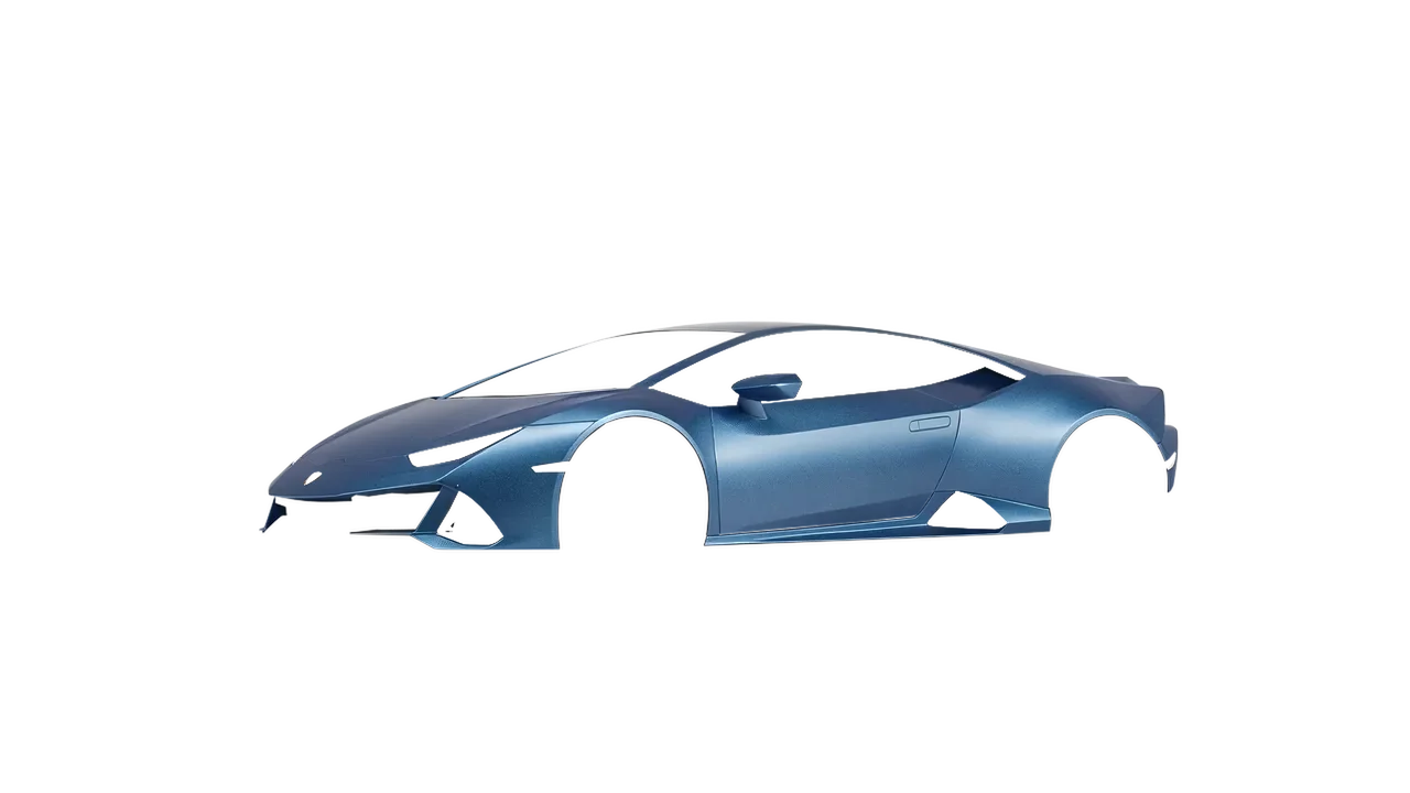 Lamborghini Huracan Evo 2024 wrapped in Matt Trenton Blue (KPMF K75544), front three-quarter view
