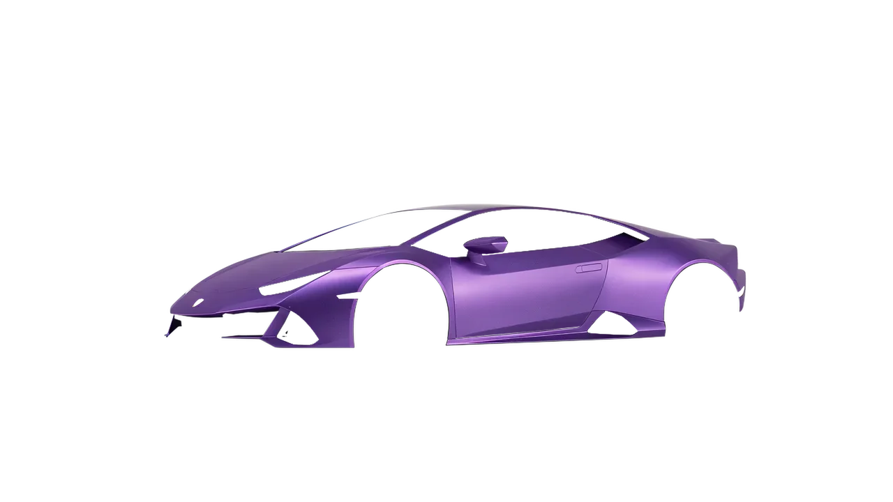 Lamborghini Huracan Evo 2024 wrapped in Violet Matt (ORACAL 970RA-406M), front three-quarter view