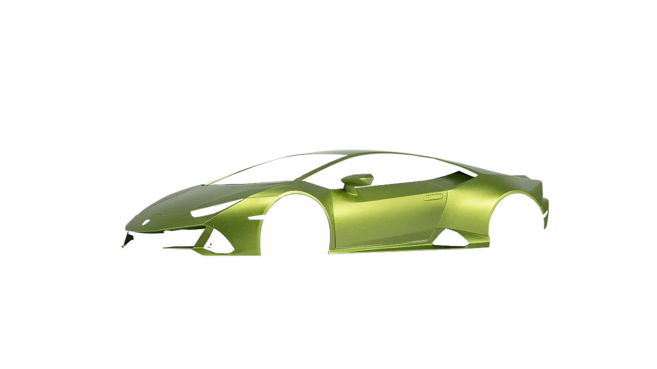 Lamborghini Huracan Evo 2024 wrapped in Matt Viper Green (KPMF K75542), front three-quarter view